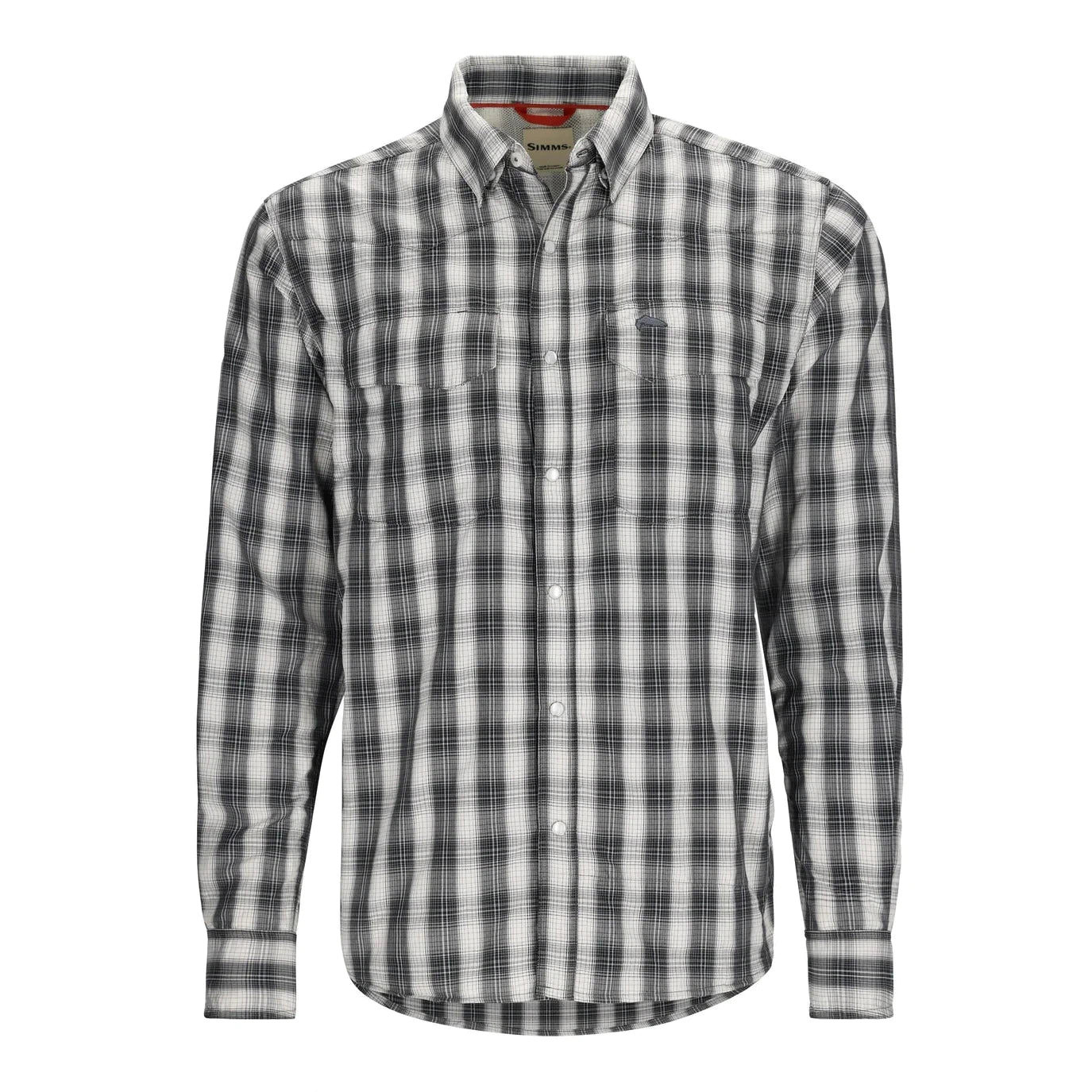 fishing bait for ice fishing rods-Simms Men's Big Sky Long-Sleeve Shirt - Black Plaid