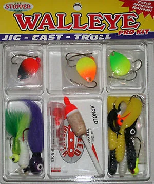 fly fishing techniques-K&E Stopper Walleye Fishing Kit Plastics/Floats/Stops/Jigs FKSC-WL28