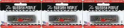 fishing knots for fluorocarbon-Three Bay De Noc Swedish Pimple 1/5 OZ  HAM COPR 3AC Lures