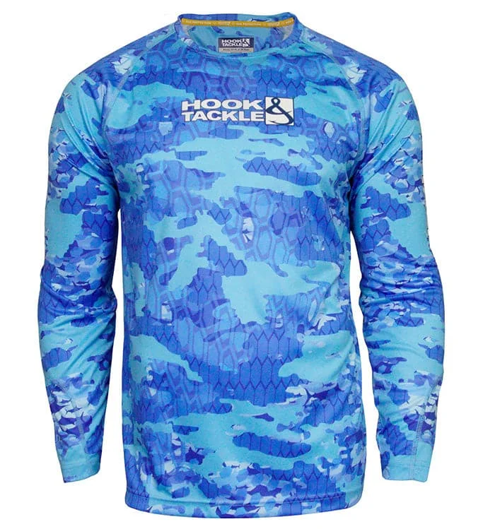 fishing kayaks for trout-Men's Fractal Camo L/S UV Fishing Shirt