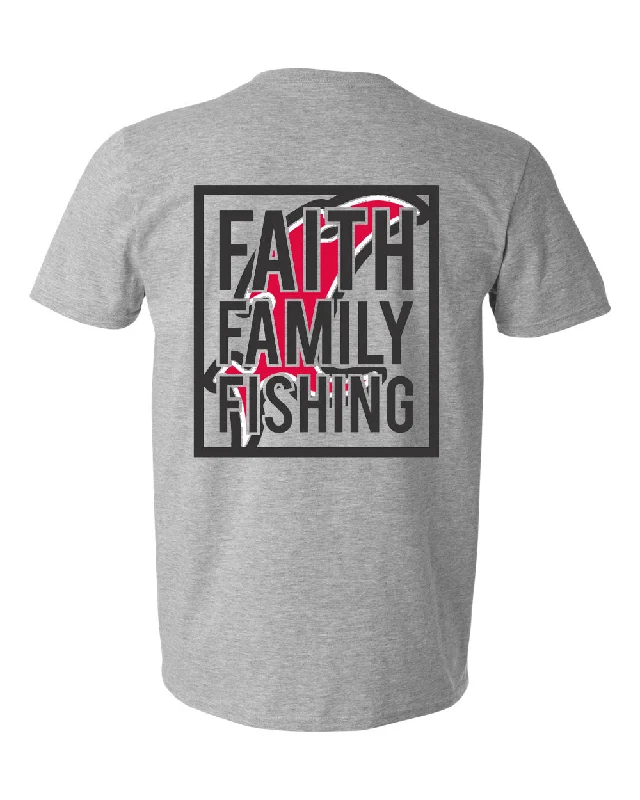 fishing rod holders for kayaks-Vicious Faith, Family & Fishing Tee