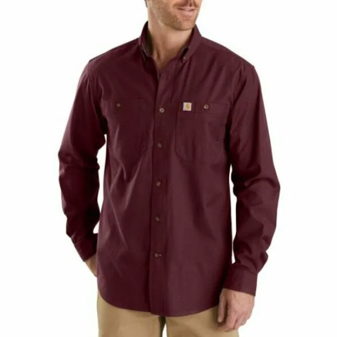 spinning reels for beginners-Carhartt- Rugged Flex Rigby Long Sleeve Work Shirt