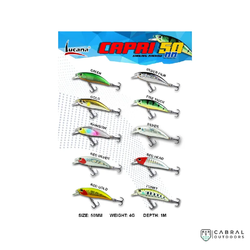 fishing waders for women-Lucana Capri 50 Sinking Lure | Size: 50mm | 4g