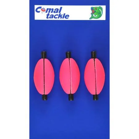 fishing hooks size guide-COMAL TACKLE OVAL PEG FLOAT 2" RED