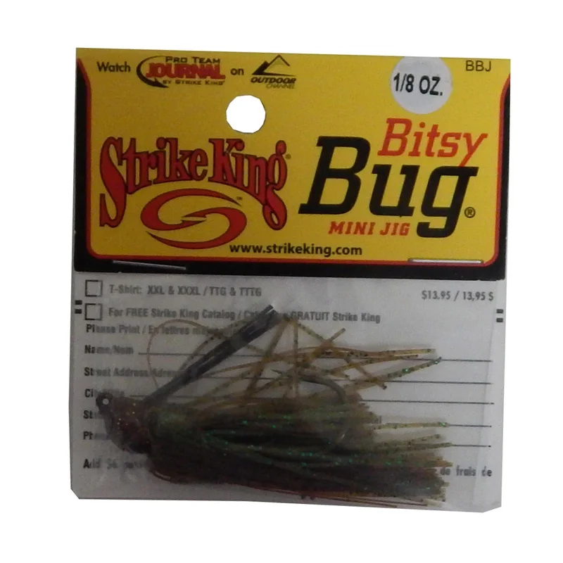 baitcasting reels for kids trolling-Strike King Bitsy Bug Jig Brown Fish Lure