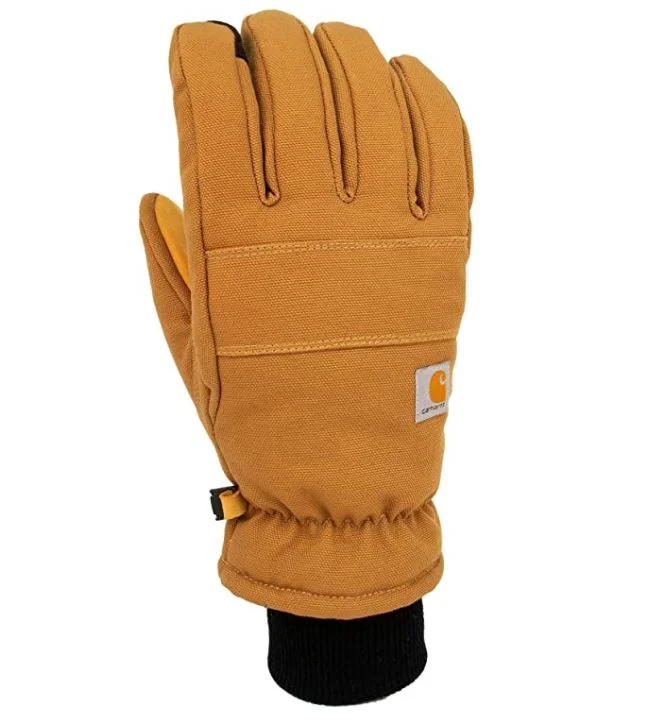 artificial lures for camping fishing-Men's Insulated Duck/Synthetic Leather Knit Cuff Glove