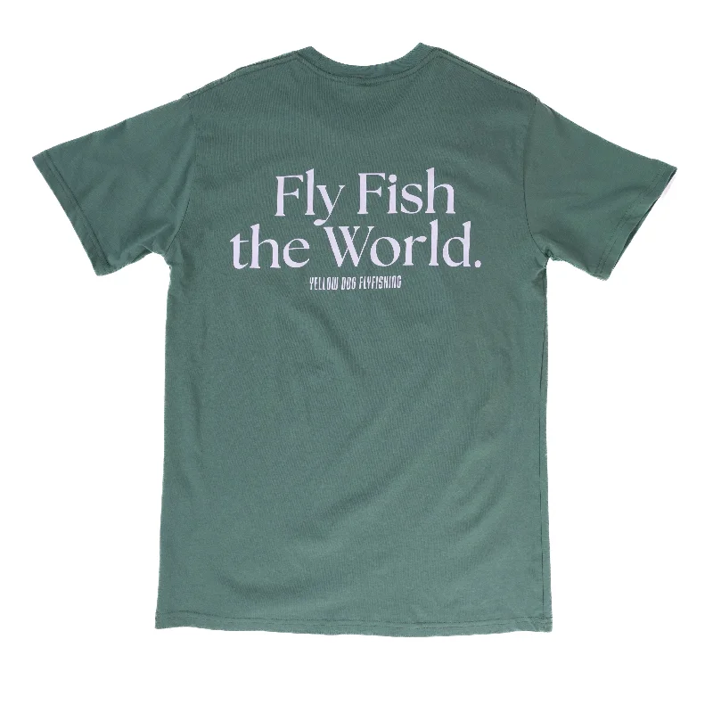 fishing line for home fishing-Fly Fish the World T-Shirt - Sage