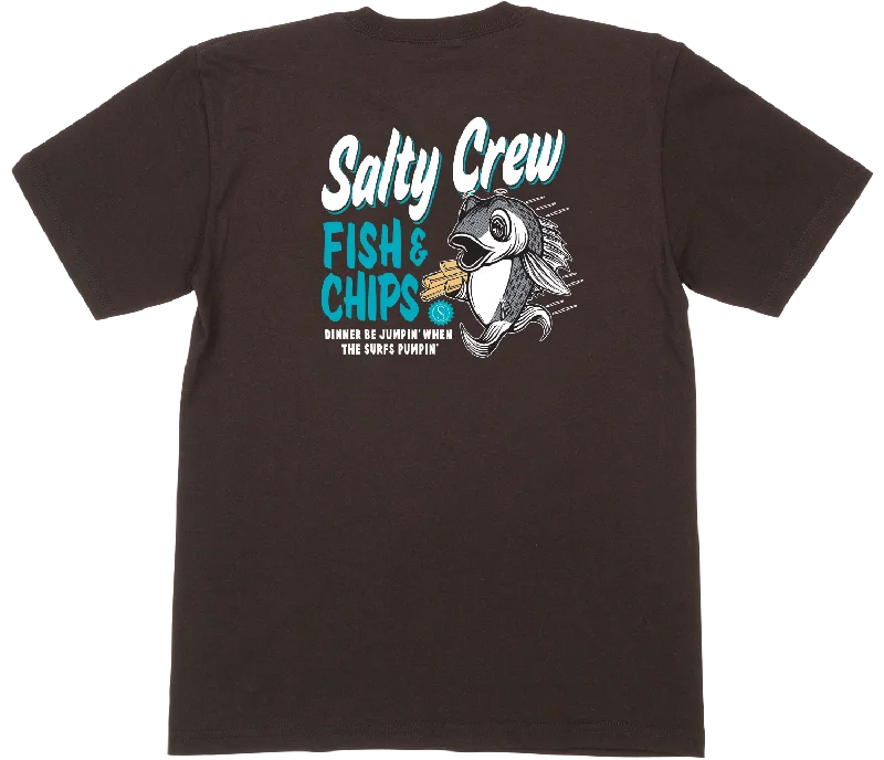 artificial lures for ice fishing rods-Salty Crew Fish And Chips Boys Short Sleeve T-Shirt