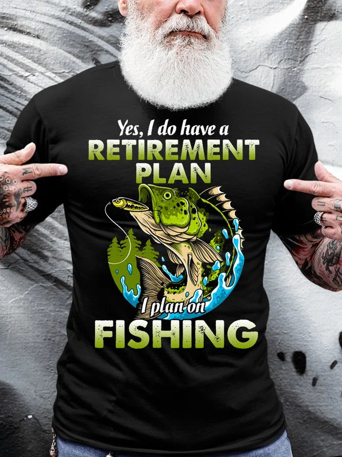 fishing rod holders for ice fishing-Mens Funny Yes I Do Have A Retirement Plan On Fishing T-shirt