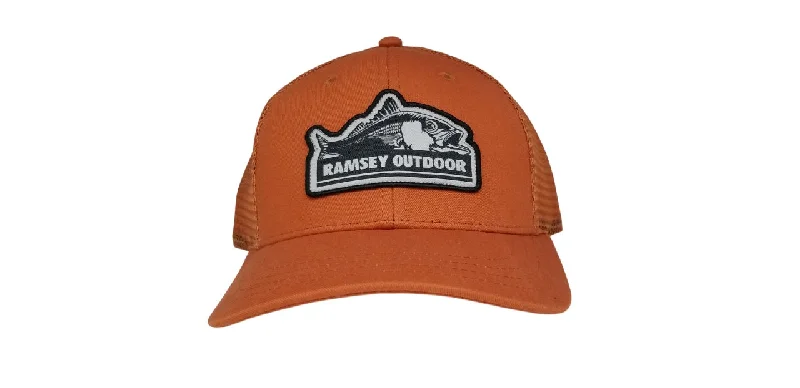 fishing kayaks for women fishing-Ramsey Fish Logo Trucker Hat