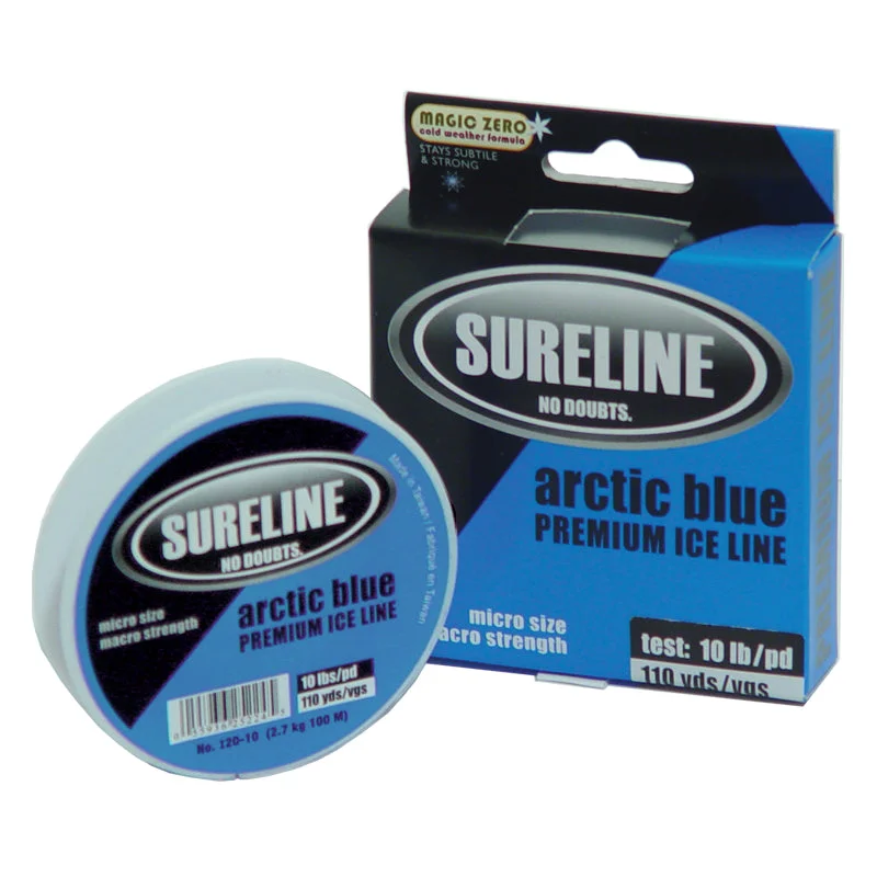 fishing poles for catfish-Sureline Arctic Blue Premium Ice Fishing Monofilament 110yds