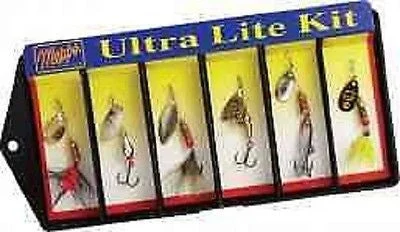 carp fishing tackle for freshwater-Mepps Ultra Lite Trouter Kit 6 Assorted Fishing Spinners Brown Brook Trout KUL