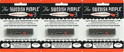 fishing poles for bass-Three Bay De Noc Swedish Pimple 1/10 OZ PRIS CHT 2CH Lures