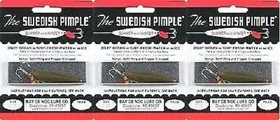 baitcasting reels for trout-Three Bay De Noc Swedish Pimple 1/2 OZ Gold 6G Lures