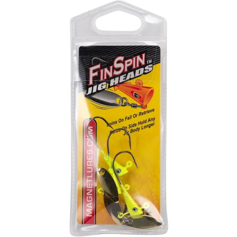 fishing poles for bass-Leland 17404 Fin Spin 3Pc Pack 1/8 Oz Chartreuse