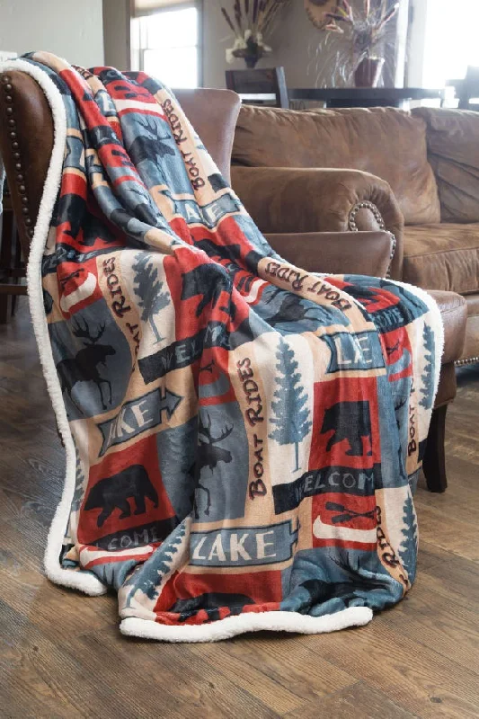 carp fishing tackle for freshwater-Hidden Lake Plush Throw Blanket - 56"x 68"