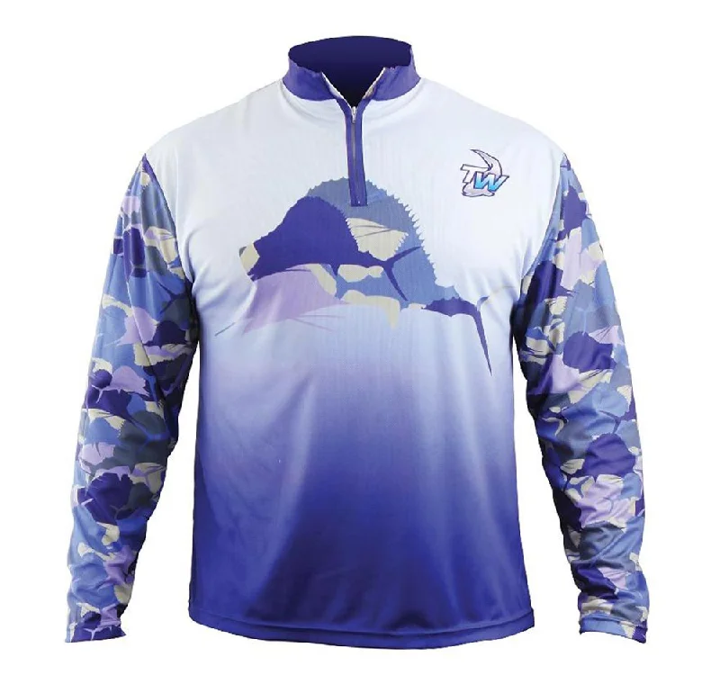 fishing reels for kids-Tackle World Camo Sailfish Kids Fishing Shirts