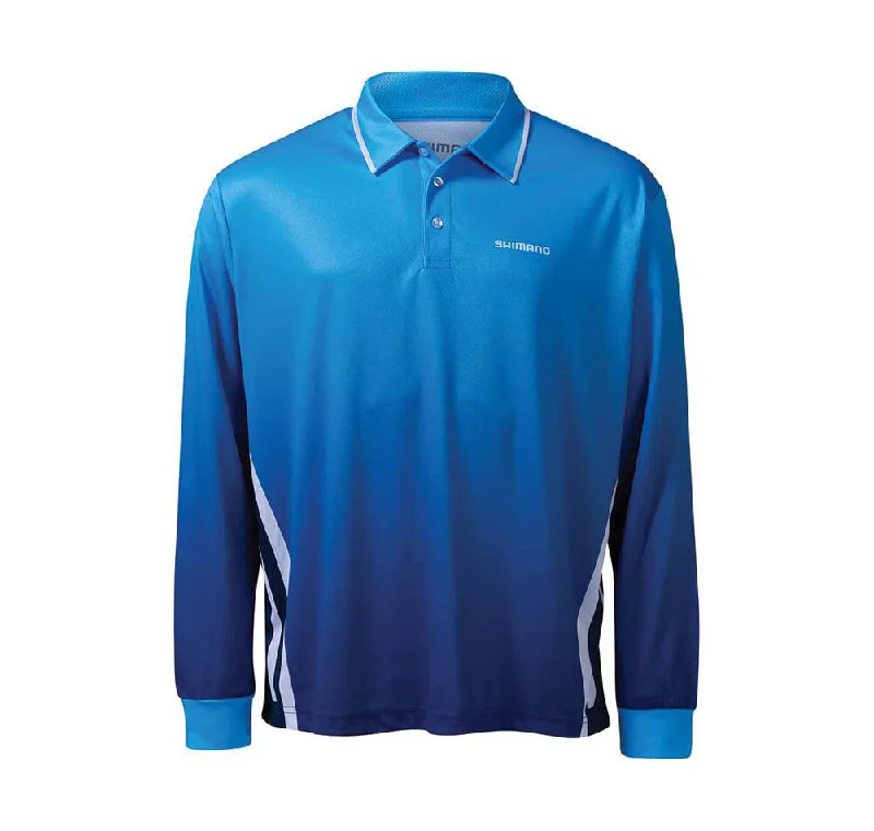 fishing boats under 10000-Shimano Corporate Cyan Sublimated Fishing Shirt