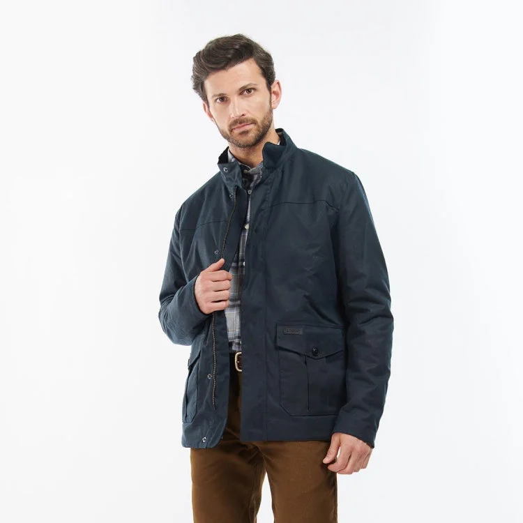 fishing tackle for deep sea-Barbour Sheldon Wax Jacket - Navy