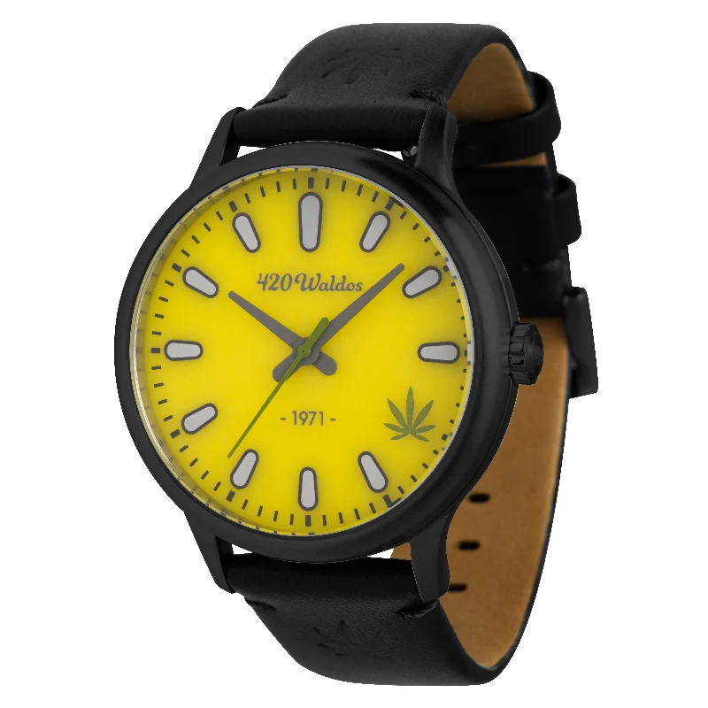 fishing line for carp fishing-BUD Series Wrist Watch | Yellow Dial, Black Band