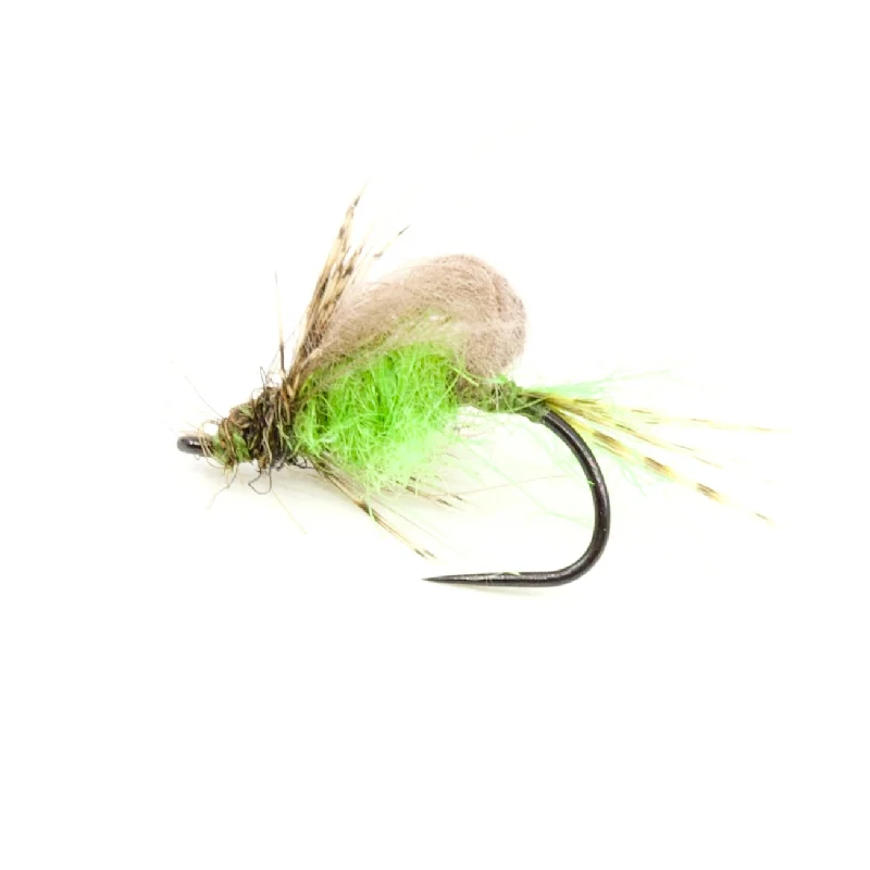 catfish fishing hooks-CDC Bubbleback Caddis Green