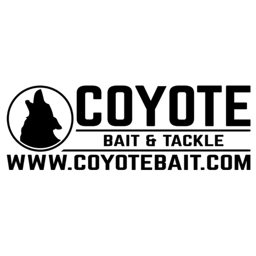 carp fishing tackle for women-Coyote Bait & Tackle Decal (9.25 x 3.25")