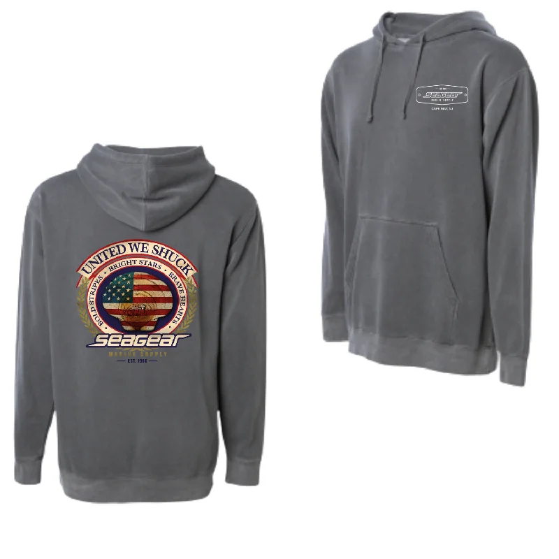 fishing reels for truck storage-Sea Gear - United We Shuck Hoodie