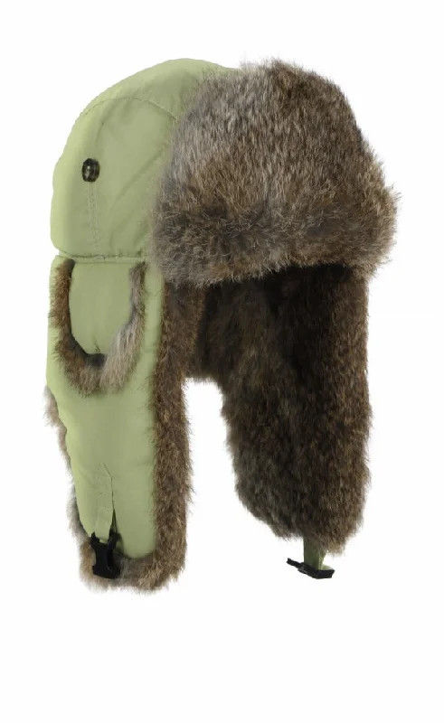 fishing waders for cold water-Canvas Bomber Hat - Brown Fur