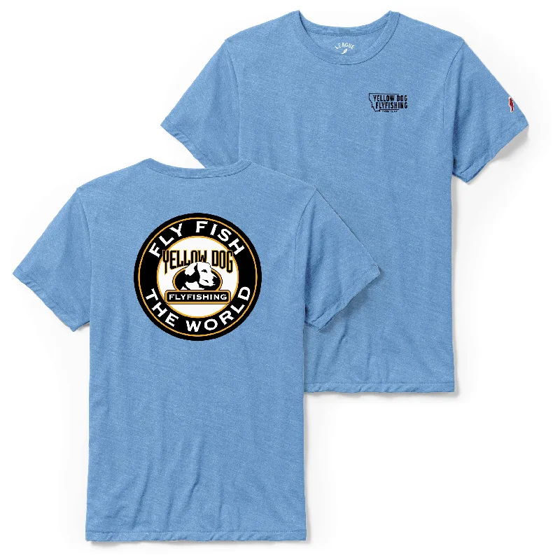 fishing line for trout fishing-Fly Fish the World T-Shirt - Powder Blue