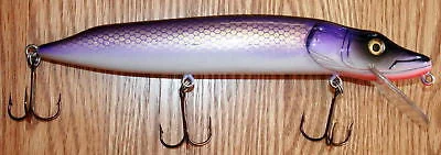 fishing rod combos for bass-NEW 10 Inch Hard Wood Musky Muskie Lure Pike Purple