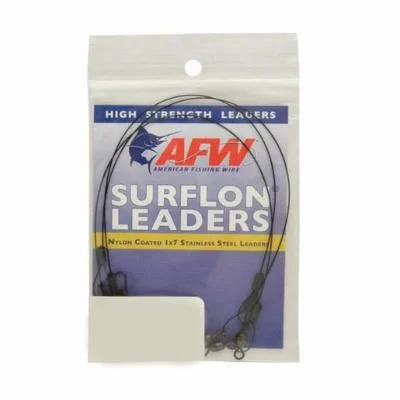 carp fishing rigs-Afw E045Bl24/3 Surflon Leaders Nylon Coated 1X7 Stainless Sleeve