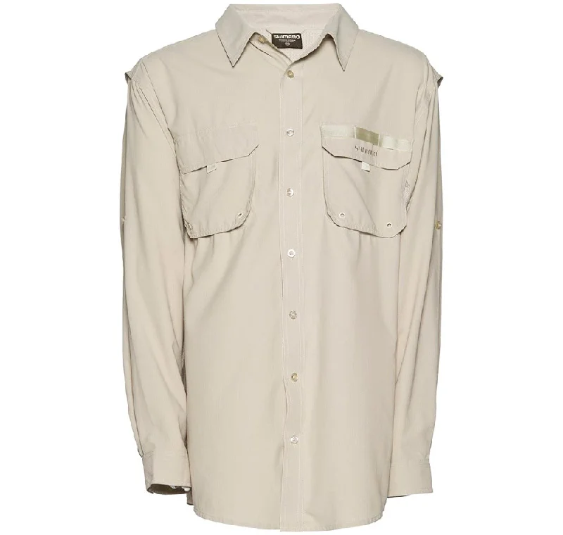 fishing tackle for freshwater-Shimano Vented Long Sleeve Shirt Oatmeal