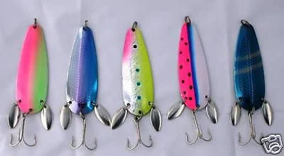 fishing reels for saltwater fishing-5 Fishing Spoons 3 3/4 Inch Lures Pike Muskie Cat 1 oz