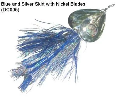 fishing line for bank fishing-Musky Mayhem Double Cowgirl Blue Silver/Nickel DC005 Lure