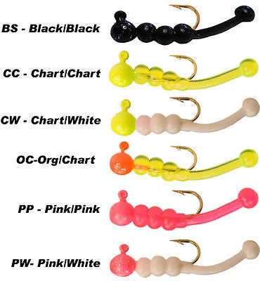 fishing tackle for freshwater trolling-Stopper Whip'r Knockers Fishing Jigs 1/32oz (Includes 6 Jigs) Multi Color WSKV32