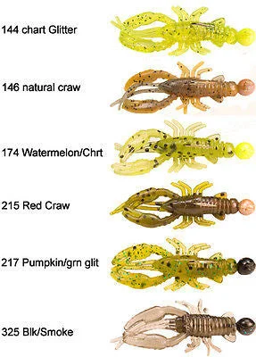 trout fishing bait-Stopper Whip'r Craw Fishing Jigs 1/32oz (Includes 6 Jigs) Multi Color WSCV32