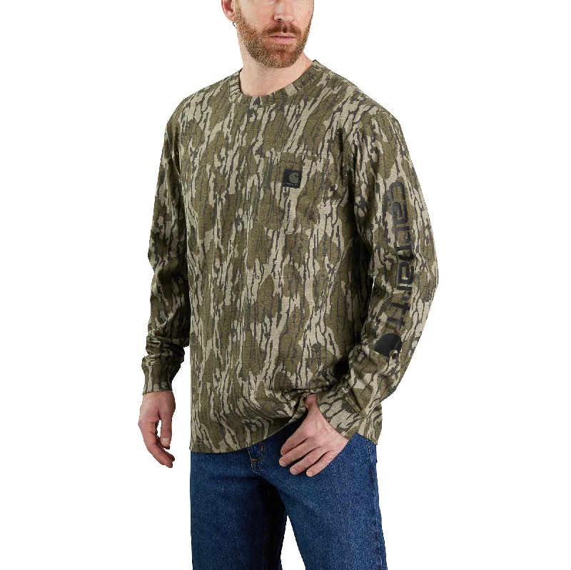 catfish fishing tackle for saltwater-Carhartt Loose Fit Heavyweight Long Sleeve Pocket T-Shirt Camo