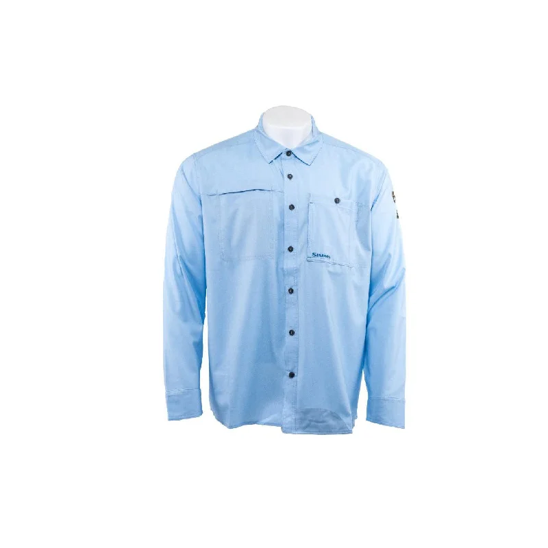 fishing bait for saltwater rods-Simms Men's Simms Challenger Shirt - YD Logo - Sky