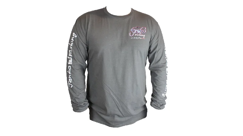 fishing line for saltwater fishing-Jenko Long Sleeve Charcoal Gray 50/50 T-Shirt