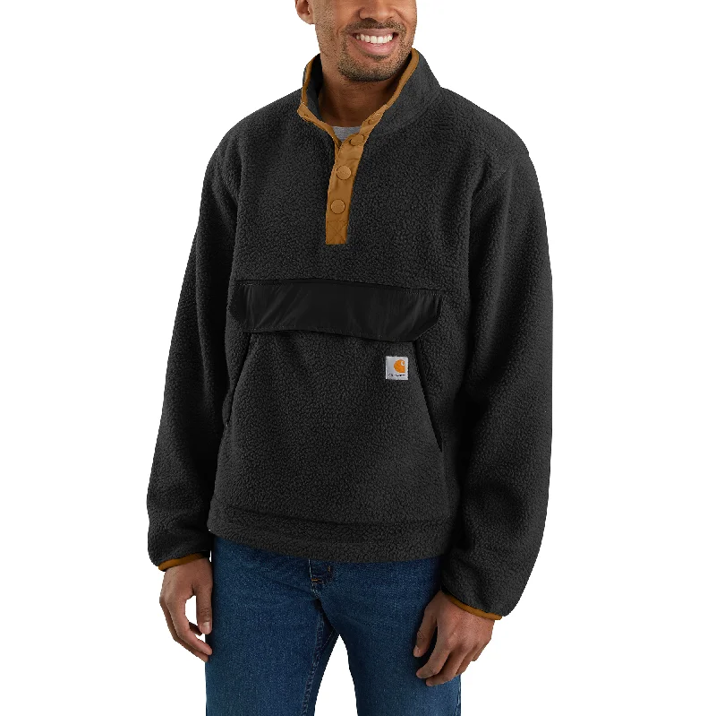 ice fishing equipment-Carhartt Relaxed Fit Snap Front Fleece Pullover