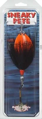 fishing knots for monofilament-Musky Mania 7" Sneaky Pete Black/Orange SP-14 Lure